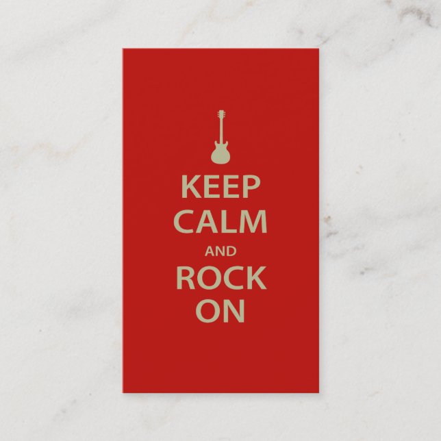 Carte De Visite Keep Calm and Rock On ! (Devant)