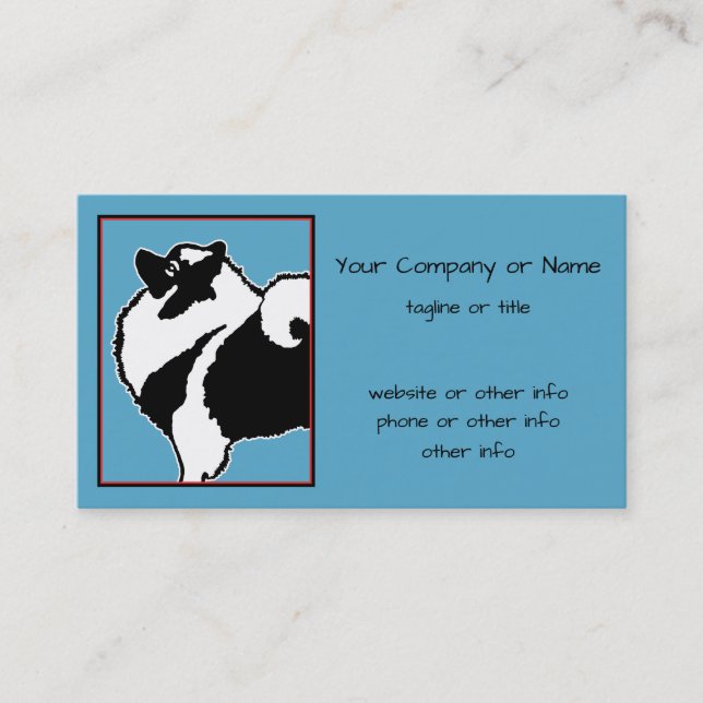 Carte De Visite Keeshond Graphics - Cute Original Chig Art (Devant)