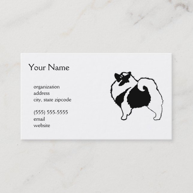 Carte De Visite Keeshond Graphics - Cute Original Chig Art (Devant)
