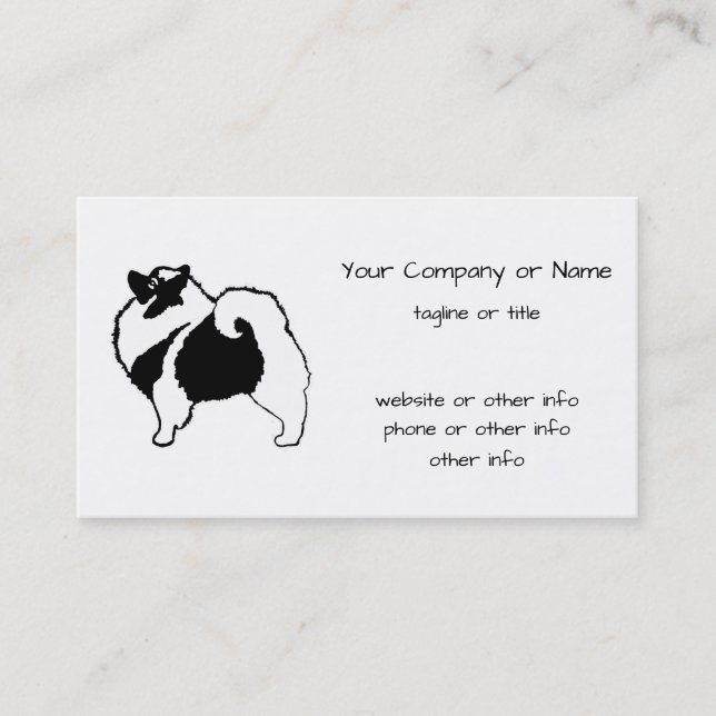Carte De Visite Keeshond Graphics - Cute Original Chig Art (Devant)