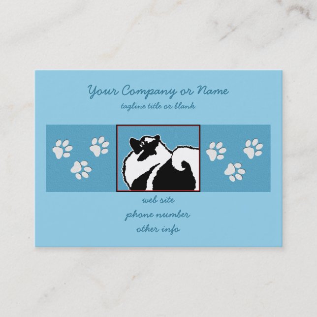 Carte De Visite Keeshond Graphics - Cute Original Chig Art (Devant)