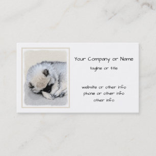 Carte De Visite Keeshond Sleeping Puppy Peinture Chien Art origina
