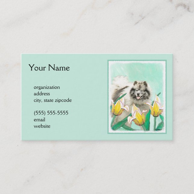 Carte De Visite Keeshony in Tulips Peinture mignonne Original Chie (Devant)