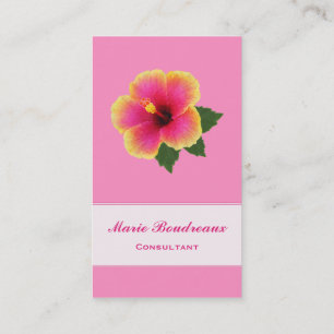 Carte De Visite Ketmie lumineuse sur le rose