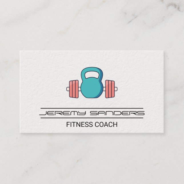 Carte De Visite Kettle Bell Barbell Gym Weights | Formateur de con (Devant)