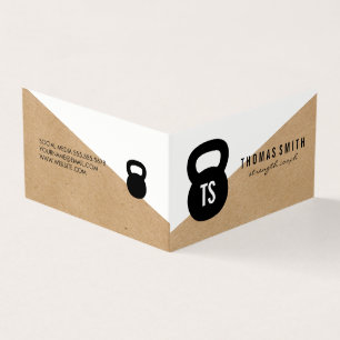 Carte De Visite Kettle Bell Personal Trainer Géométrique