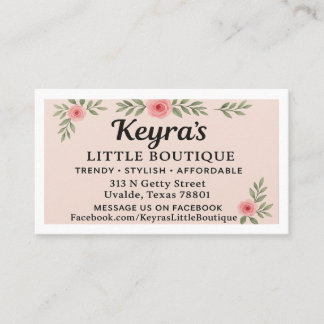 CARTE DE VISITE KEYRA'S LITTLE BOUTIQUE IN UVALDE
