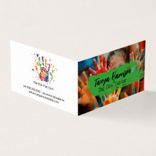 Carte De Visite Kids Hand Painting   Arts Crafts