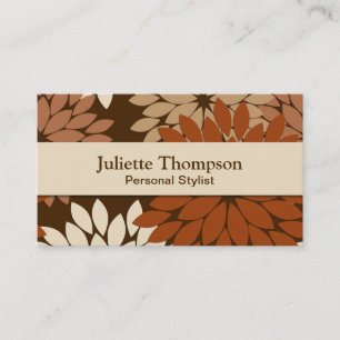 Carte De Visite Kimono Floral moderne Impression, Chocolat Brown &