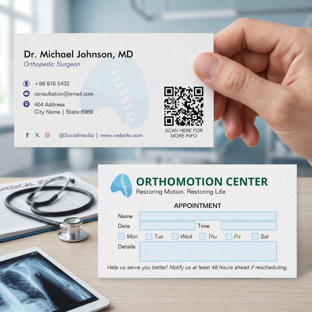 Carte De Visite Kinésithérapie Orthopédique | Rendez-vous Moderne (Créateur téléchargé)