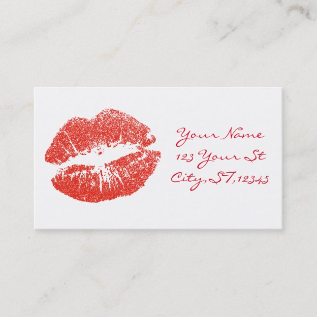 Carte De Visite Kissing Red lips (Devant)