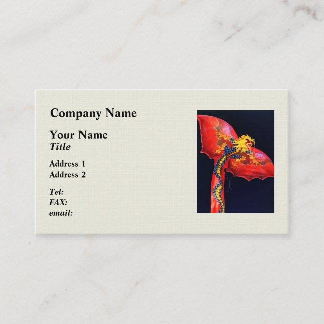 Carte De Visite Kite de Dragon Rouge (Devant)