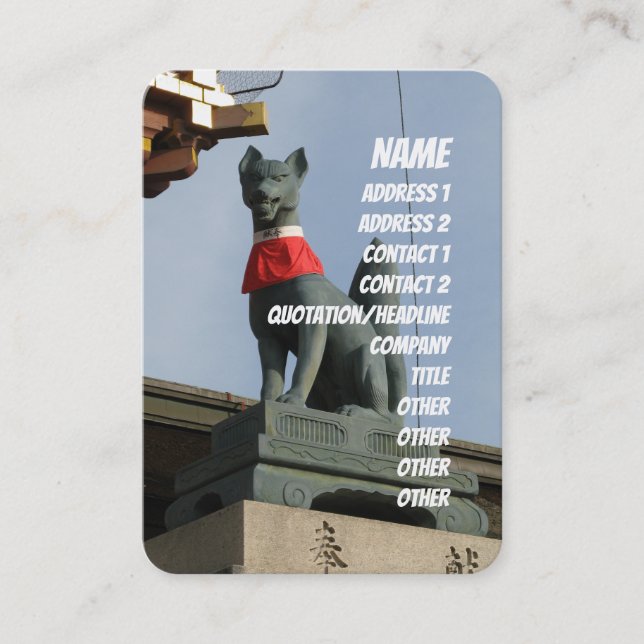 Carte De Visite Kitsune キ ツ ネ (Fox) avec Bijou à la bouche (Devant)