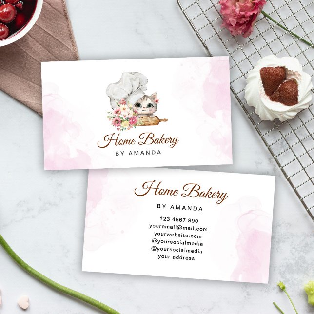 Carte De Visite Kitty Chef Boulangerie (Créateur téléchargé)