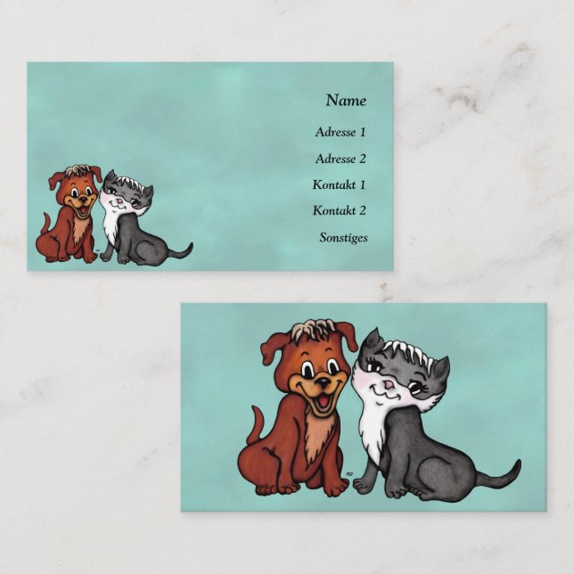 Carte de visite Kitty et Puppy (Devant / Derrière)