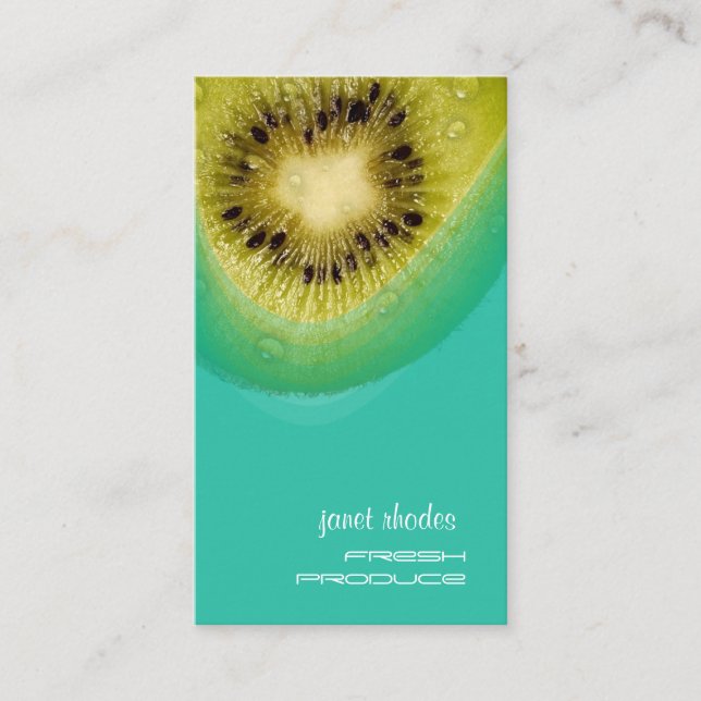Carte De Visite Kiwi frais pour les producteurs biologiques (Devant)