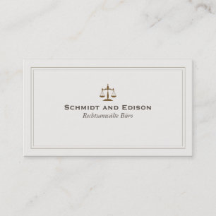 Carte De Visite Klassische Rechtsanwalts-Visitenkarte