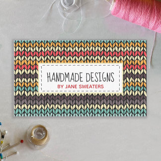 Carte De Visite Knit Chevron Yarn Arts et artisanat