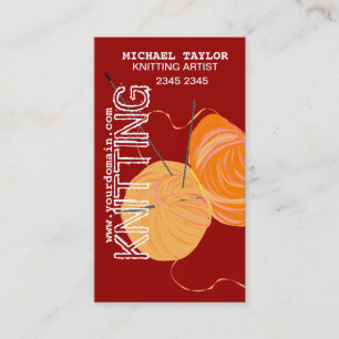 Carte De Visite Knits Tricots Aiguilles Artisanat Boules De Fer