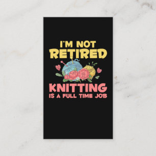 Carte De Visite Knitter Crochet de retraite Louveur de fils retrai