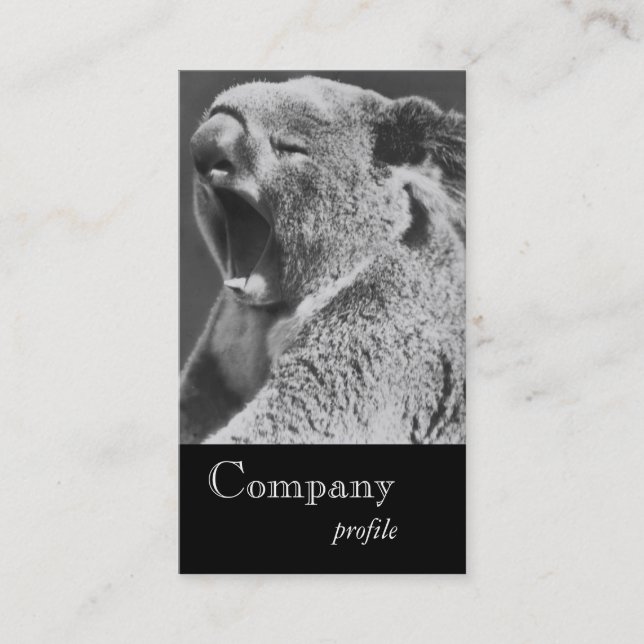 Carte De Visite Koala bâillant (Devant)