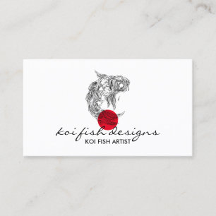 Carte De Visite Koi Fish Mandala Red Dot Spirituel