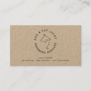 Carte de visite kraft avec impression de chien et