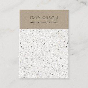 CARTE DE VISITE KRAFT BLANC TERRAZZO TEXTURE LACUNE AFFICHER LOGO