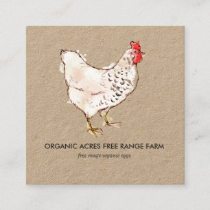 Carte de visite Kraft Illustration de poulet