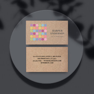 Carte De Visite Kraft Moderne coloré Macarons Bakery Professionel