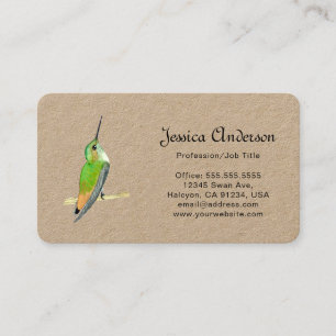 Carte de visite Kraft pour Colibris d'Allen