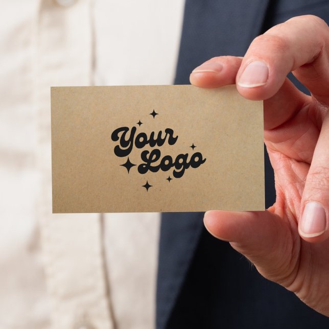 Carte de visite Kraft rustique avec logo (Créateur téléchargé)