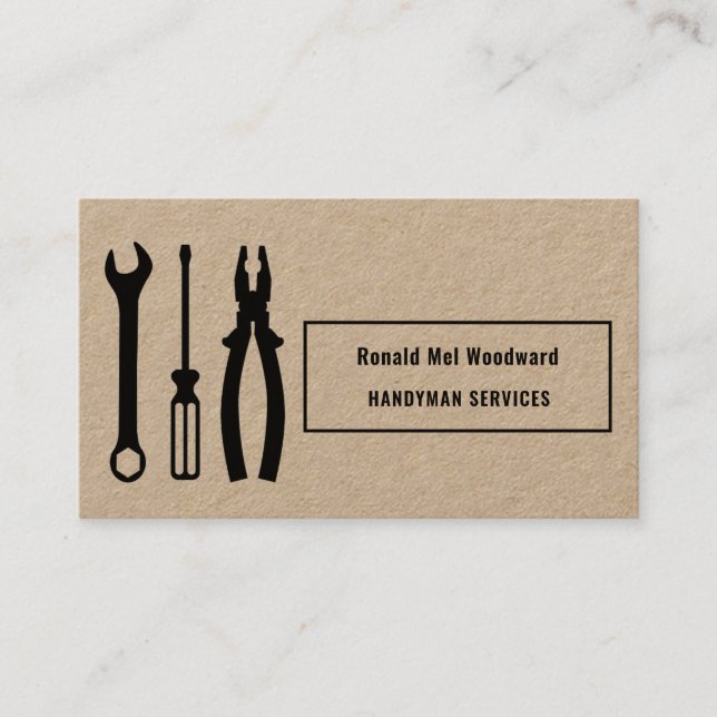 Carte de visite Kraft Tool Handyman Services (Devant)