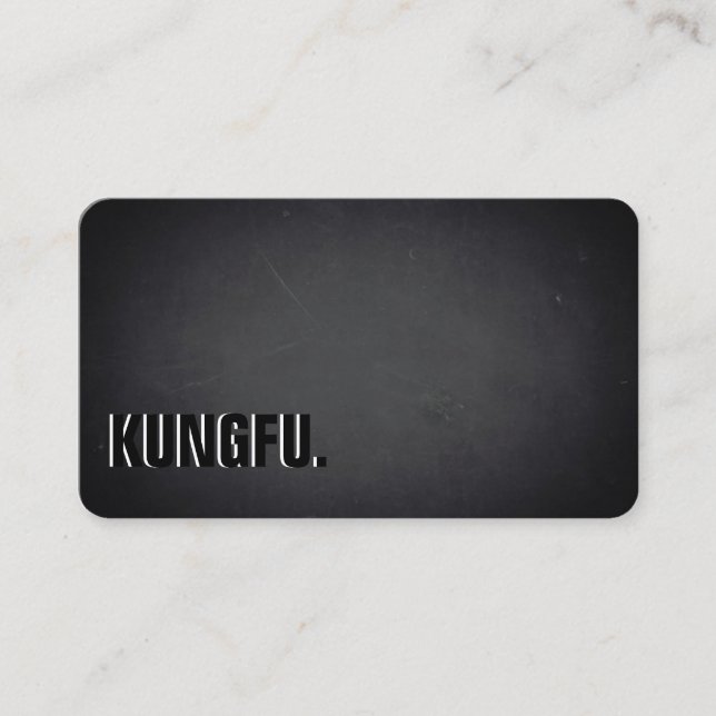 Carte De Visite kung fu. Modern Minimalist Blackboard Professional (Devant)