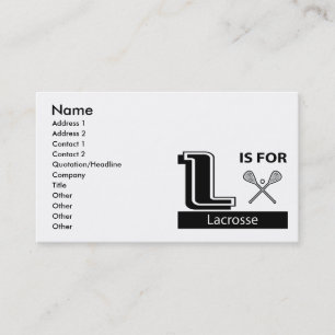 Carte De Visite L est pour la lacrosse