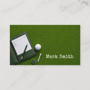 Carte De Visite La balle de golf est dans le trou sur le green ave