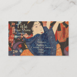 Carte De Visite La beauté japonaise aère les vêtements colorés