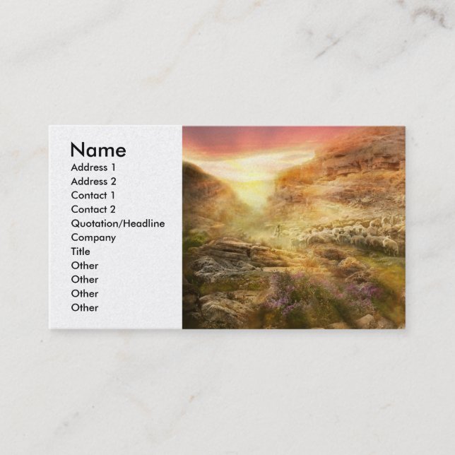 Carte De Visite La Bible - Oui, bien que je marche à travers la va (Devant)