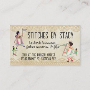 Carte De Visite La bobine des personnes de fil et de bouton lacent