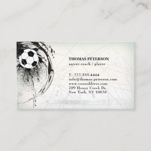 Carte De Visite La boule du football d'entraîneur de footballeur