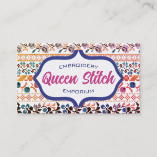 Carte De Visite La broderie croisée d'art de pixel de point