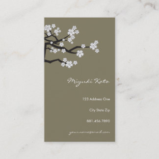 Carte De Visite La cerise orientale blanche Sakura s'épanouit dans