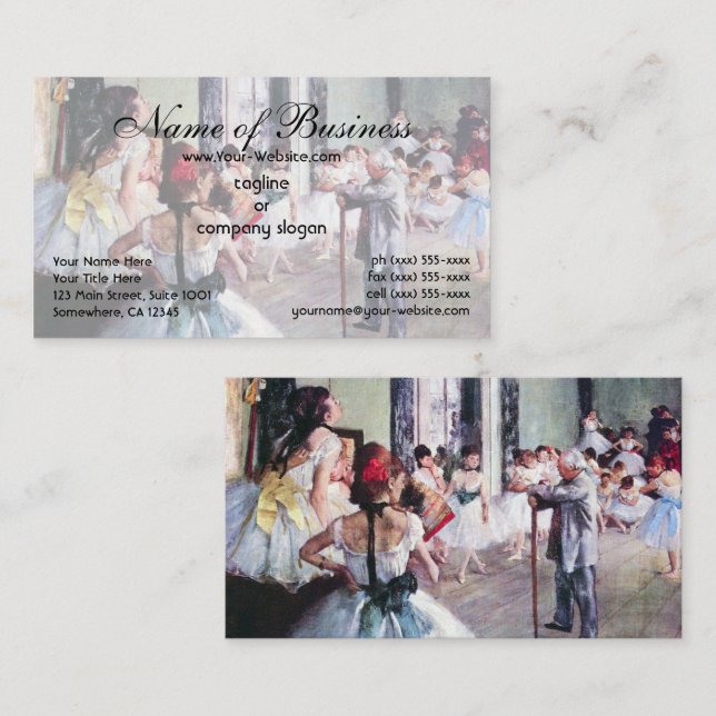 Carte De Visite La Classe de Danse par Edgar Degas (Devant / Derrière)