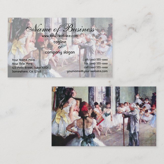 Carte De Visite La Classe de Danse par Edgar Degas (Devant / Derrière)
