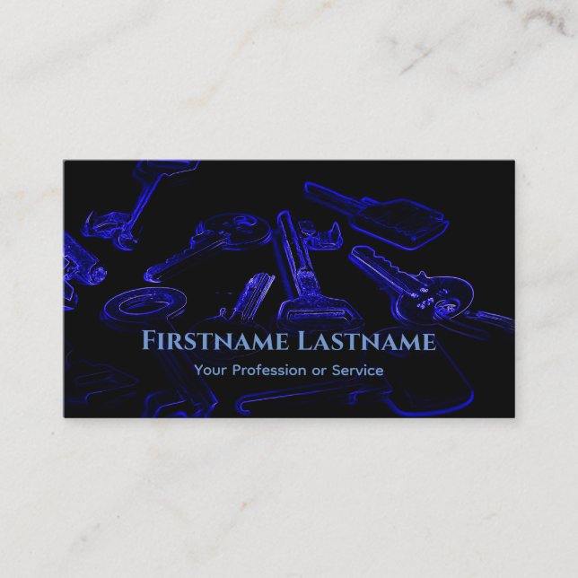 Carte De Visite La clé de votre succès dans les verrous de clés et (Devant)