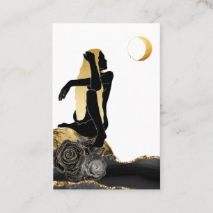 Carte De Visite *~* La déesse Rose Black Gold Parties scintillant