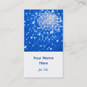 Carte De Visite La disco couvre de tuiles le portrait bleu-foncé