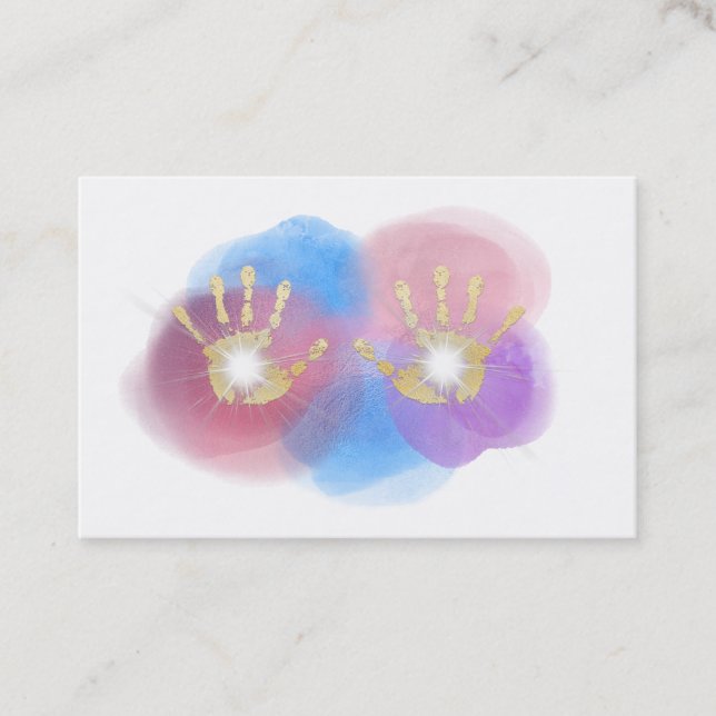 Carte De Visite La feuille d'or de *~* remet la guérison rayonnant (Devant)