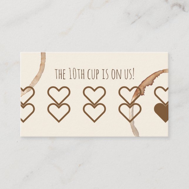 Carte De Visite la fidélité récompense le café de coffeeshop de (Devant)