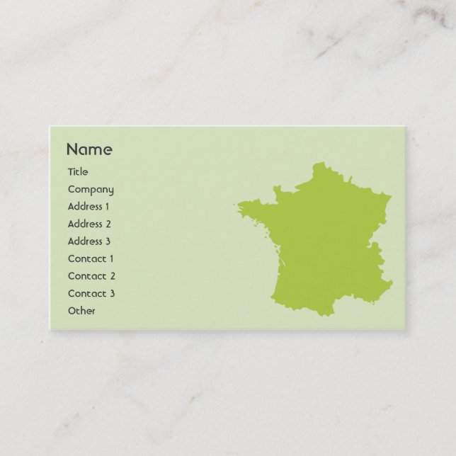Carte De Visite La France - affaires (Devant)